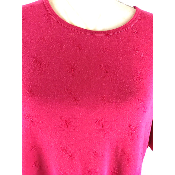 Bobby Brooks Women's T Shirt Red Short Sleeve Size 18/20 38/ 40 Textured - Picture 2 of 9